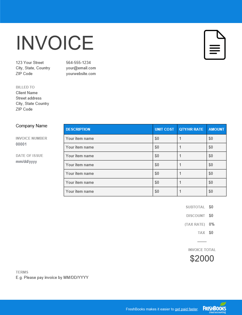 Google Sheets Invoice Template