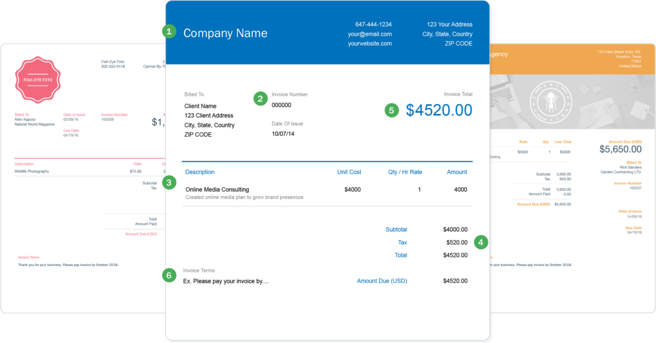 Convenient for Clients, Faster for You Invoice templates features