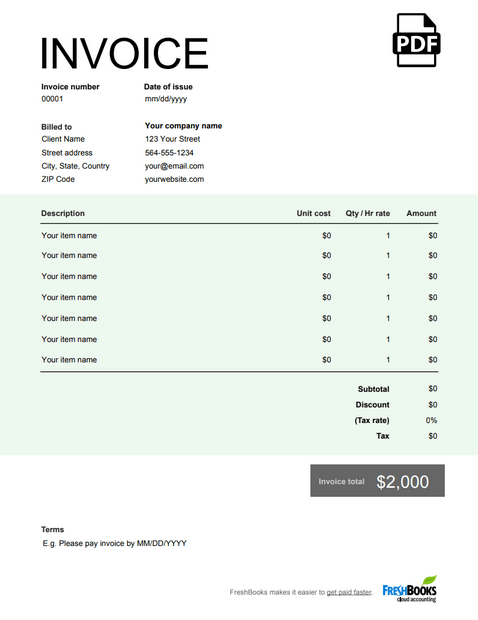 PDF Invoice Template