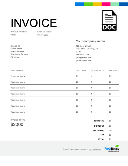 Microsoft Word Invoice Template